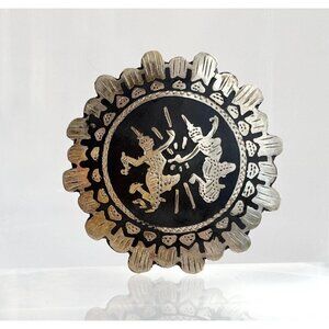 Mekkala, Goddess of Lightening & Ramasoon Siam Sterling Nielloware Pendant